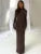 Winter 2 Piece-set Maxi Skirt High Waist Jumpsuit and Pleated Long Skirt Outfits Skinny Outfits