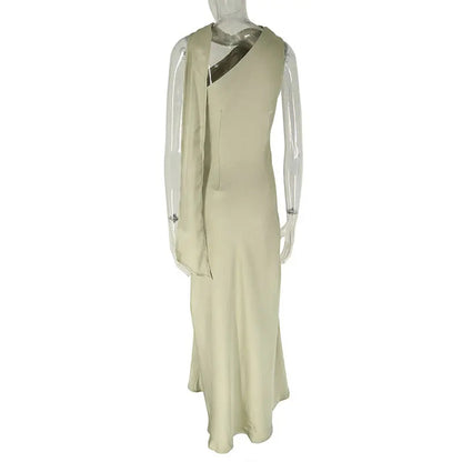 New Maxi Dresses Summer Sleeveless Off Shoulder Slim Dress High Street Club Lady Folds Dresses