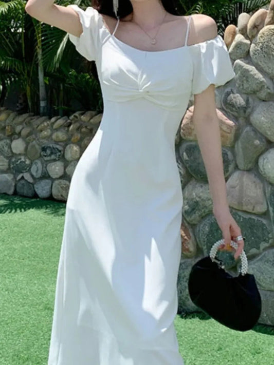 Sleeveless Summer Midi Dress Slim Bodycon Party Prom Vestidos Femme Wedding Clothes Robe