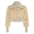Fluffy Turn-down Collar Jacket S Autumn Winter New Slim Button Cropped Coat Retro