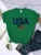 Usa Letters American Flag Stars and Stripes Printed T-shirts Street Hip Hop Tee Clothing Summer Breathable Tshirt Female