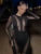 Black Bodycon Jumpsuits One Piece See Through Overalls for Club Outfits Knee Length Playsuit Long Sleeve Romper