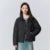 Cotton Clothing Loose Stand Collar Simple Temperament Winter Gentle Waterproof Rhombus Versatile Thick Coat