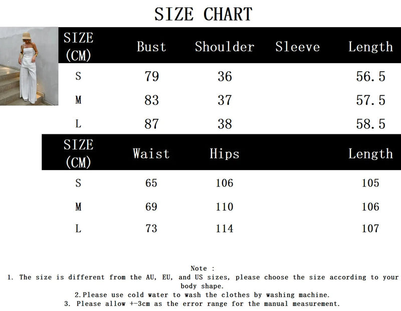White Simple Wide Leg Pants Sets Summer New Off Shoulder Sleeveless Tube Tops Pants 2 Piece Set