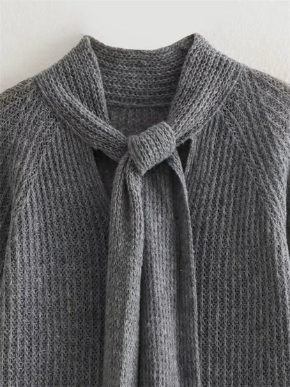 Twist Knit Sweater Pullover Ribbed Long Sleeve Loose Knitwear Sweater High Waist Female Pullover
