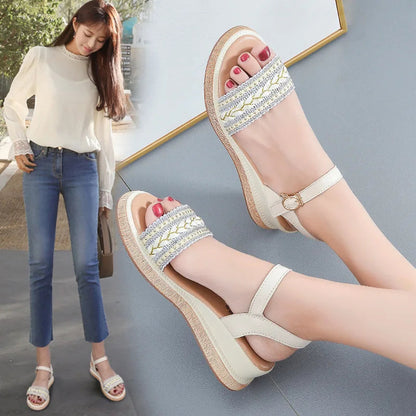 Size 31 32 33 Wedge Sandals Open Toe Shoes New Large Size 4144 Platform Open Toe Shoes