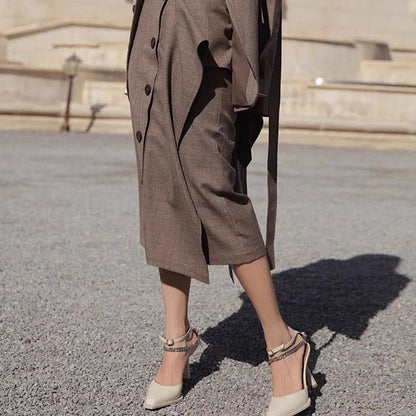 New Buckle Pointed Toe Sandals Metal Chain Sandalias Female Stiletto High Heels Dress Shoes Party Zapatos De Mujer