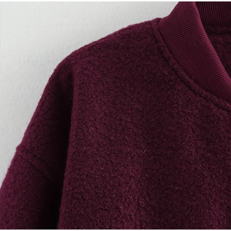 Zipper Long Sleeve O-neck Coat for Spring New Loose Female Jacket Outwear Top High Street