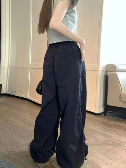 Korean Parachute Pants Y2k Harajuku Rivet Baggy Sweatpants Hip Hop Summer Sports Trouser