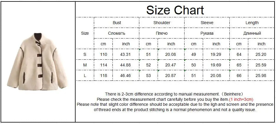 Loose Jackets Woman Spring Standup Collar Long Sleeve Thick Warm Jacket Coat New Outerwear