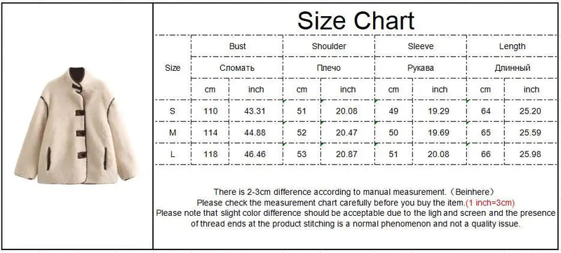 Loose Jackets Woman Spring Standup Collar Long Sleeve Thick Warm Jacket Coat New Outerwear