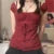 Lady Square Collar T-shirt Kawaii Bow Short Sleeve Pullovers Tees Y2k Fairy Grunge Crop Top Retro Clothes
