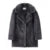 Winter Faux Rabbit Fur Coat Brand Designer Thick Warm Outerwear Jacket Fur Collar Classic Dark Gray Overcoat