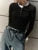 Spring Patchwork T-shirt Pullover for Long Sleeve High Waist Inner Slim Y2k Top Clothes Female Tee Top