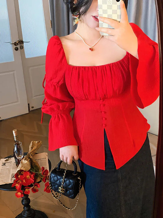 Woman Spring Highend Retro Exquisite Hong Kong Style Slim Fit White Top Design Niche Feel Blouse Top