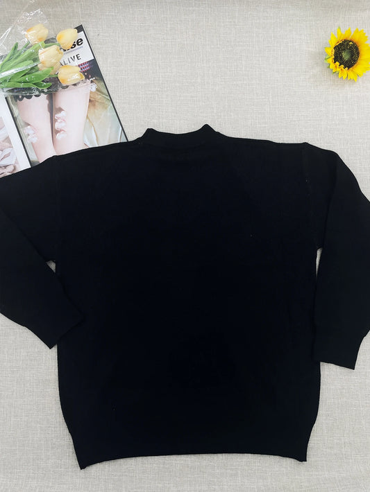 Temperament Commuter Style Pullover Sweater for ’s Autumn and Winter New Loose All-match Crew-neck Knitwear