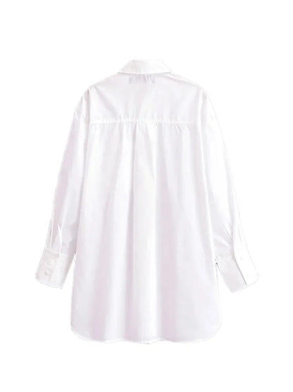 Spring Loose Blouses With Belt White Long Sleeves Shirt Top Buttons Female Lapel Shirt
