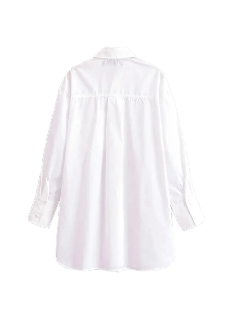 Spring Loose Blouses With Belt White Long Sleeves Shirt Top Buttons Female Lapel Shirt