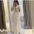 Contrasting Knit Maxi Dress O-neck Short Sleeve Metal Buttons Bodycon Dresses Office Lady Commuting Robe