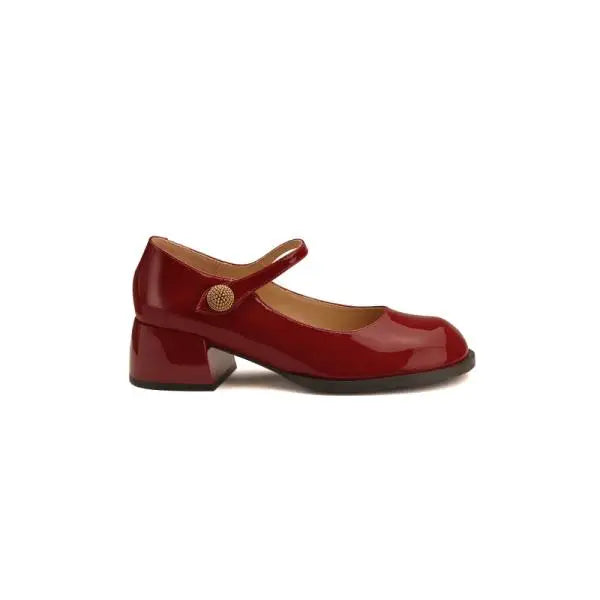 Lolita Shoes Beige High Heels Brief Pumps Round Toe Chunky Sandals Laceup Slip on Clogs for Shallow Mouth Mary Jane Sprin