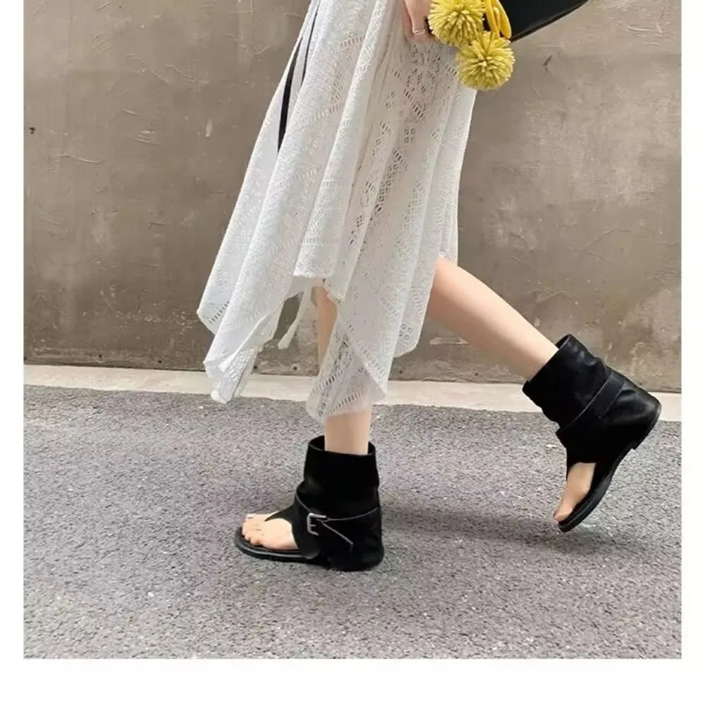 Style Open Clip Toe Ankle Boots Sandals Short Booties Designer Wedges High Heels Shoes