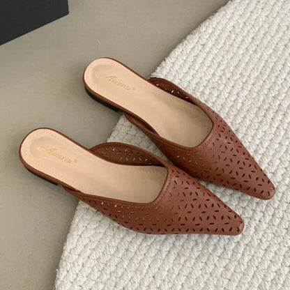 Summer Hollow Flat Slippers Comfortable Soft Bottom Nonslip Sandals Pantuflas Mujer