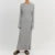 Ribbed Knit Full Sleeve Maxi Dress Crew Neck Bodycon Pencil Long Dress Tie Waist Dress 90s