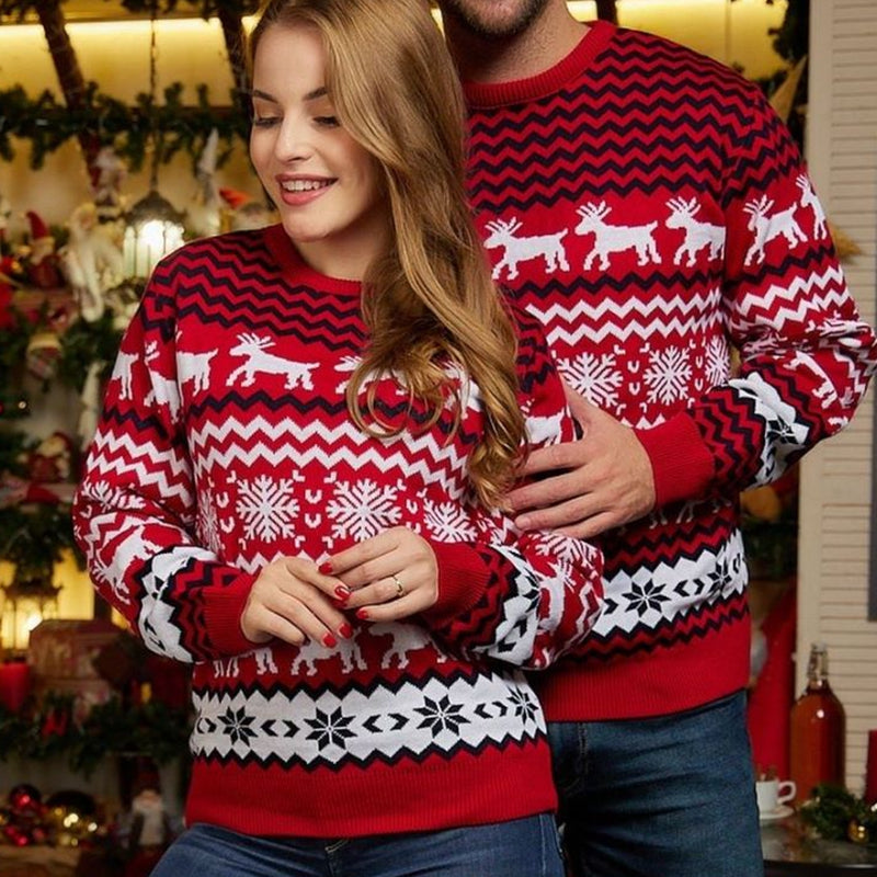 Couple Matching Sweaters Christmas Family Couples Jumpers Warm Thick