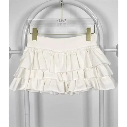Pleated Color Aline Skirt Spring New Korean Slim Rough Selvage Cake Skirt
