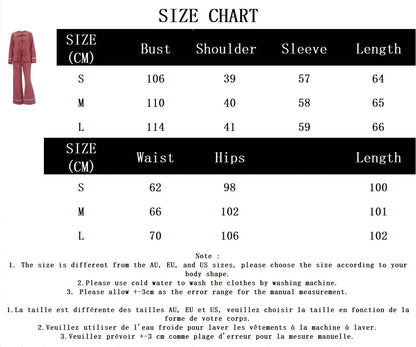 Red Plaid Wide Leg Pants Sets Long Sleeve Lace-up Blouse+elastic Waist Trouser Lace Trim 2 Piece Set New