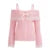 Outfits Harajuku Cosplay Sweater Kawaii Lace Trim Off Shoulder Pullovers Y2k Aesthetic Long Sleeve Jumpers
