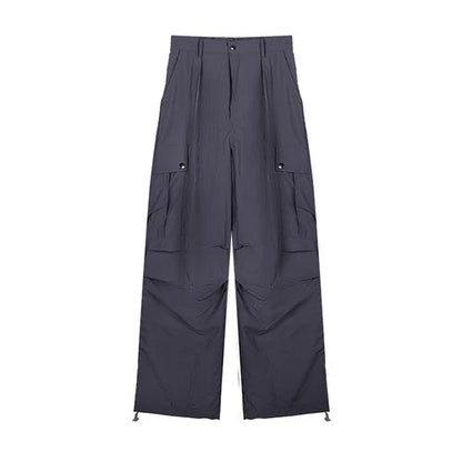 Printing Cargo Trousers for High Waist Patchwork Drawstring Long Pants Female Style
