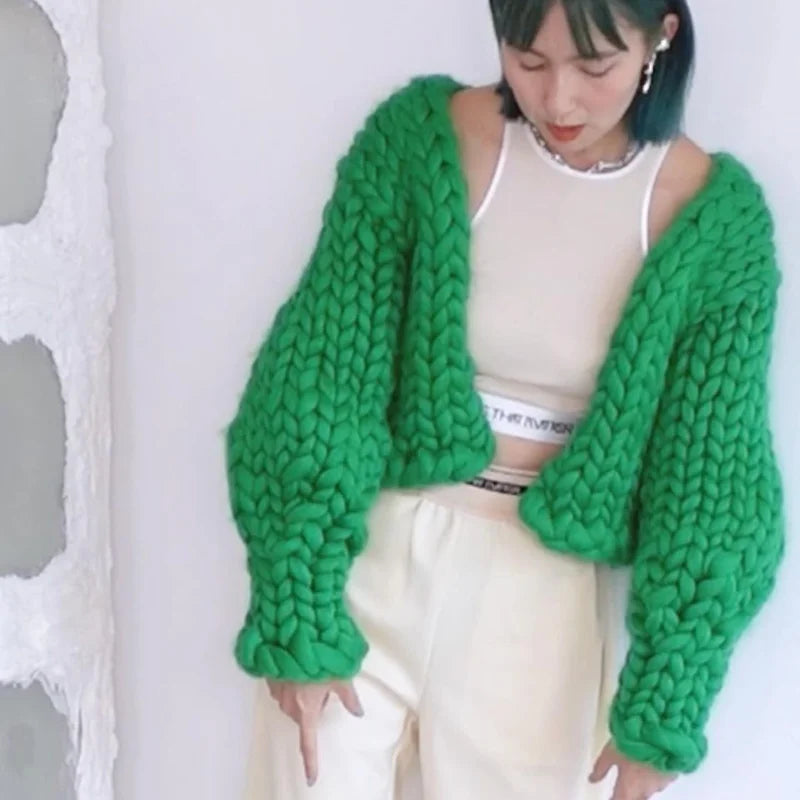Knitted Twist Cardigans Long Sleeve Loose O-neck Sweaters Female Autumn All-match Coats Tops