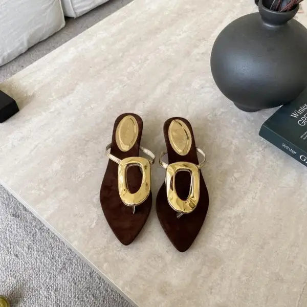 Shoes Rubber Flip Flops ' Slippers on a Wedge Pointed Toe Flock Rivet Heels Low Hawaiian High Pu Rome Slides Fabric