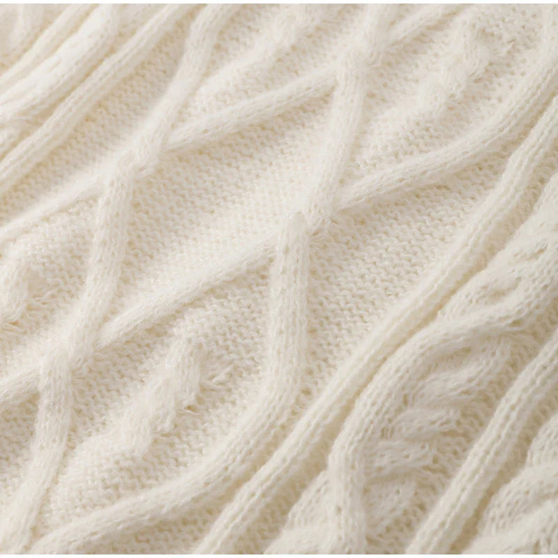 Thick Twisted Sweater Autumn Long Sleeve O-neck Female Knitted Pullover Loose Lady Kintwear Tops