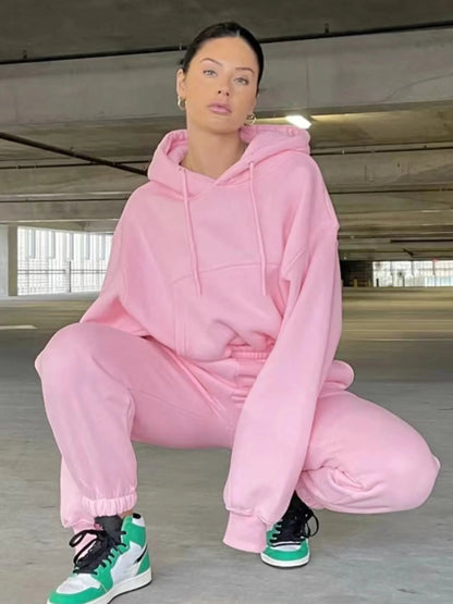 New Hoodies Suit Winter Spring Tracksuit Two Pieces Set Sports Pullover Sweatpants Sweatshirt Mujer