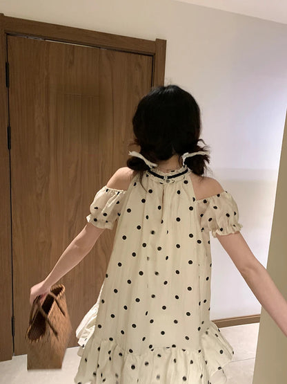 Japanese Kawaii Mini Dress Lolita Dress Female Outwear Beach Style Even Party Clothing Summer Print