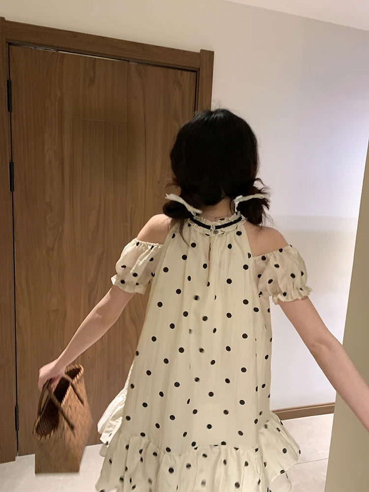 Japanese Kawaii Mini Dress Lolita Dress Female Outwear Beach Style Even Party Clothing Summer Print