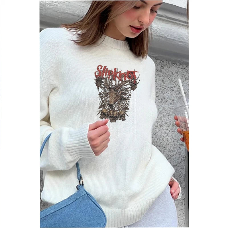 New Printed ’s and ’s Sweater Europe and the United States Street Knitting Sweater