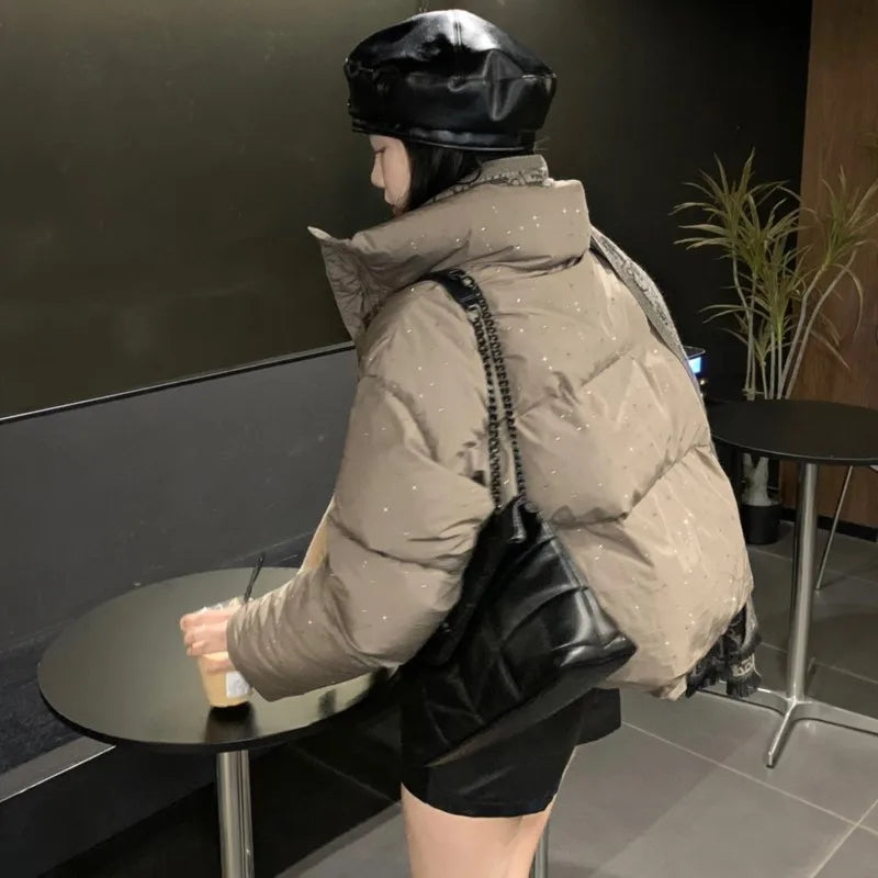 Autumn Winter Puffer Jacket New Short Parkas Coat Korean Stand Collar Bread Jacket Outerwear