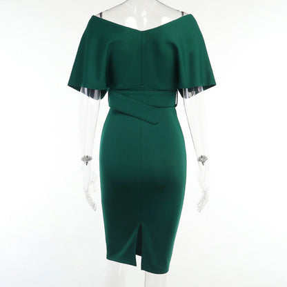 Off-shoulder Party Evening Formal Midi Dress