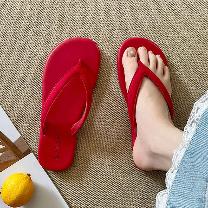 Summer Candy Color Slipper Slip on Flip Flop Shoes Soft Flat Heel Outdoor Beach Slide New Woman