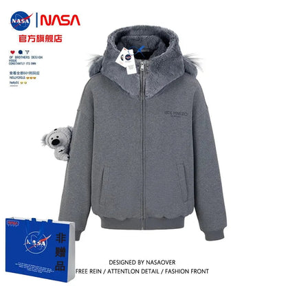 Sweet Hot Girl American Koala Hoodie Autumn/winter Longsleeved Zipper Loose Coat Female Clothes