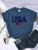 Usa Letters American Flag Stars and Stripes Printed T-shirts Street Hip Hop Tee Clothing Summer Breathable Tshirt Female
