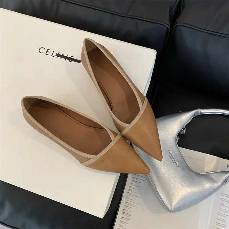 Designer Pointed Toe Pumps Autumn Comfort Soft Leather Wedge Shoes Shoes Office Flats Loafers