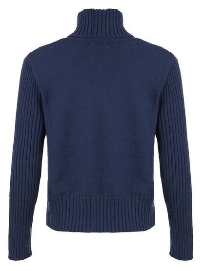 New Autumn Winter Turtleneck Pullover Sweaters for American Retro Slim Basic Knitted Jumpers
