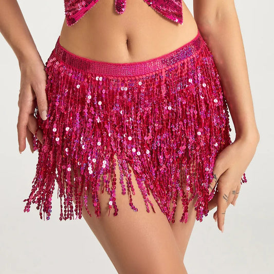 Sequin Belly Dance Performance Costume Indian Clubwear Skirt