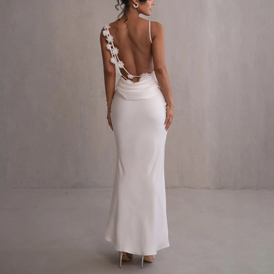 Backless 3drose Tassel Maxi Long Dresses for Sleeveless High Waist Bodycon Dress Lady Party Robe