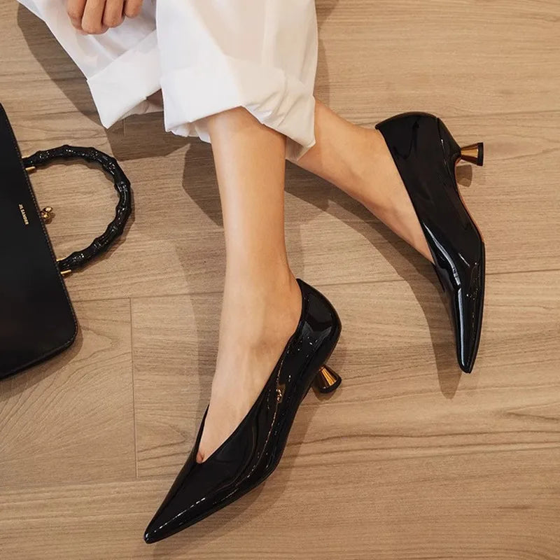 Highs Pointed Shal Summer Party Dress Shoes Low Heel Pumps
