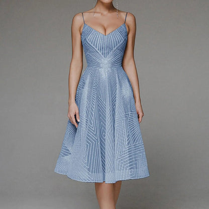 Luxurious Long Formal Party Evening Midi Dress